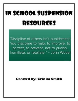 Preview of In-School Suspension Resource Book & Materials (Restorative)