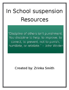 Preview of In-School Suspension Resource Book & Materials (Restorative) (WORD VERSION)