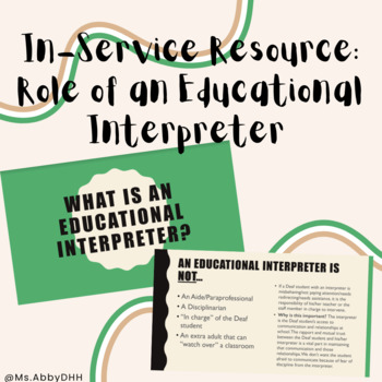 Preview of In-Service Resource: Role of an Educational Interpreter