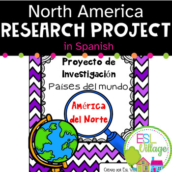 Preview of North America Research Project Freebie in Spanish