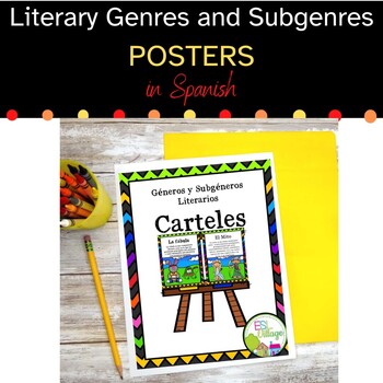 Preview of Literary Genres and Subgenres Posters in Spanish