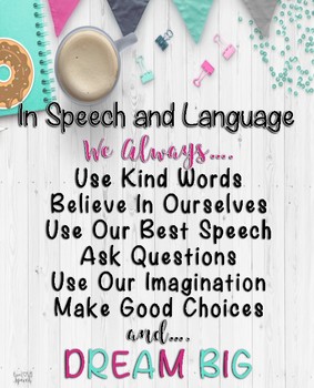 Preview of In Speech and Language, We Always...Poster {FREEBIE}