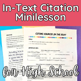 In Text Citation Mini Lesson MLA and ICE Method