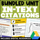In-Text Citations Unit - Citing Text Evidence Lesson and W