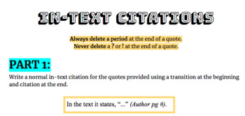 Preview of In-Text MLA Citation Practice