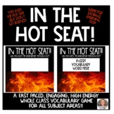 In The Hot Seat Editable Vocabulary Review Game/Activity/D