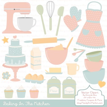 Baking Clipart Set of Baking Items, Cake, Whisk, Spoon, Cupcakes, Baking  Clip Art Instant Download, Personal Use, Commercial Use, PNG 