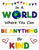 Be Kind Poster School Counseling