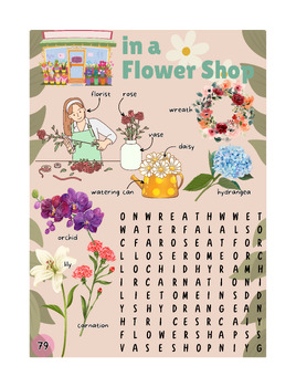 Preview of In a Flower Shop - Word Search Puzzles