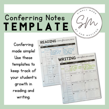 Preview of Conferring Notes Templates for Reading and Writing