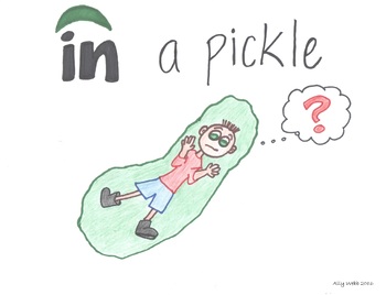 Preview of In a Pickle Cartoon--Printable Montessori Preposition/Grammar/Idiom Cards
