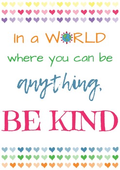 In a world where you can be anything... BE KIND poster by Creativity ...