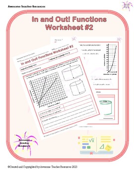 Preview of In and Out! Functions Worksheet #2