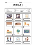 In aula - color worksheet of classroom objects