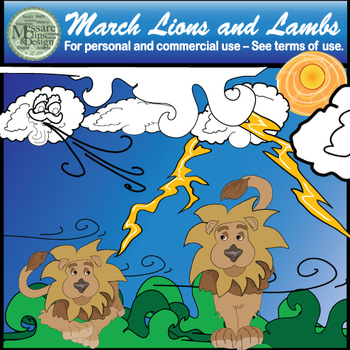 Preview of In like a Lion out like a Lamb Clip Art - March Weather Set