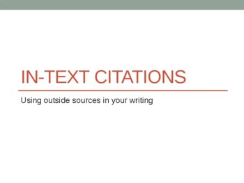 Preview of In-text Citations PowerPoint lesson
