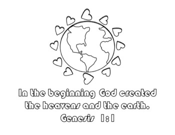 In the Beginning Verse Coloring Page by Mama Zopp | TPT