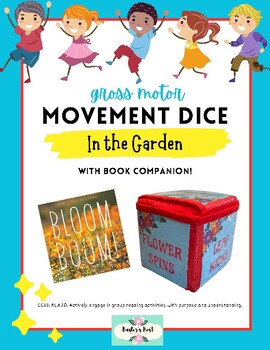 Preview of In the Garden Gross Motor Movement Dice with book companion
