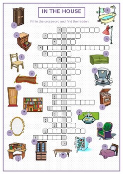 In the House Crossword Puzzle by Demetris Durgan TPT
