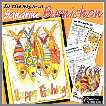 Preview of April Fool's : In the Style of Sandrine Burnichon - Art Lesson Plan - Fish