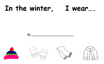 Preview of In the Winter, I Wear... (Adapted Book Printable)