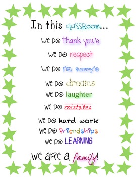 Preview of "In this classroom" Poster- Positive Affirmation Posters