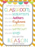 "When you enter this classroom"... motivational printable 