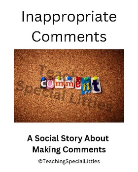 Preview of Inappropriate Comments Social Story and worksheet