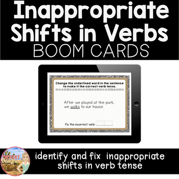 Preview of Inappropriate Shifts in Verb Tense - Boom Cards | Distance Learning