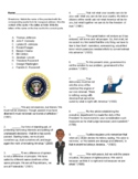 Inaugural Addresses Matching Quiz + ANSWER KEY!