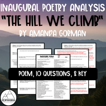 Inaugural Poem Analysis - The Hill We Climb By Amanda Gorman Tpt