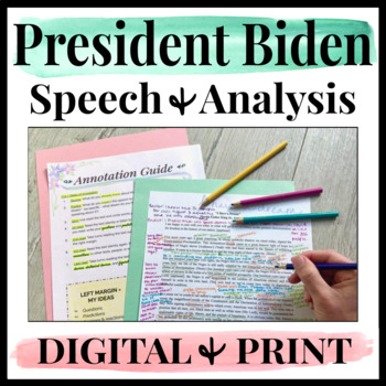 Preview of President's Day Activities for Middle School High School ELA Speech Analysis