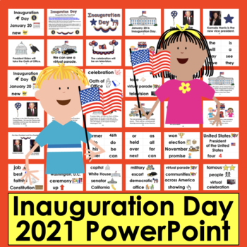 Preview of Inauguration Day 2021 PowerPoint NO PREP! - 2 Levels + Illustrated Vocab Slides
