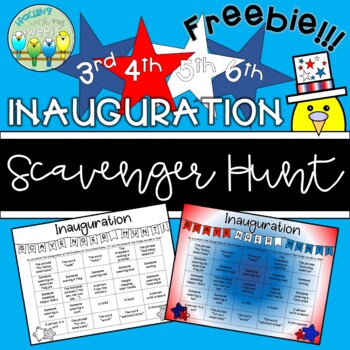 Preview of Inauguration Scavenger Hunt for Upper Elementary (PDF version)-FREEBIE!
