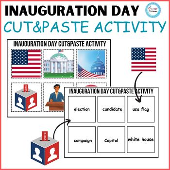 Preview of Inauguration day Cut&Paste Activity, presidents day crafts&activities, elections