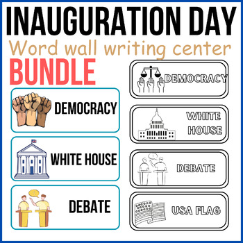Preview of Inauguration day word wall writing center BUNDLE,president day craft&activities