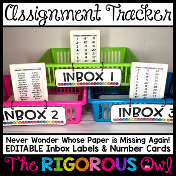 Preview of Inbox Labels and Assignment Classroom Management System EDITABLE