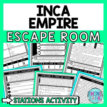 Preview of Inca Civilization Escape Room Stations - Reading Comprehension Activity