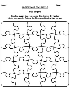 Inca Empire Create your Own Puzzle Worksheet by Pointer Education