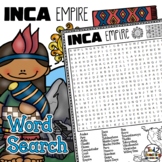Inca Empire Word Search Puzzle History Word Find for Early