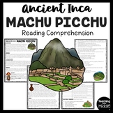 Inca Machu Picchu Reading Comprehension Worksheet Peru Mes