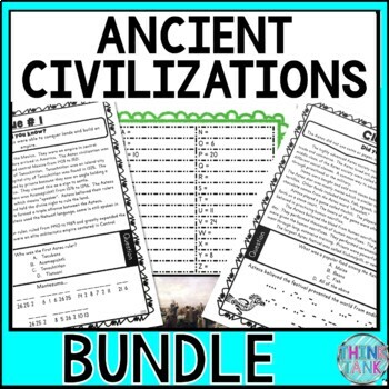 Preview of Ancient Civilizations PUZZLE STATIONS BUNDLE -Inca, Maya, Aztec-Reading Passages