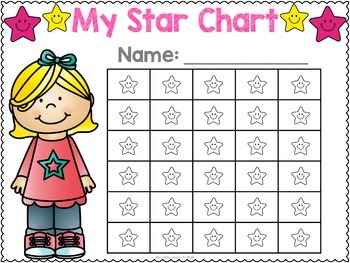 Incentive Star Charts - Reward Charts by My Little Lesson | TPT