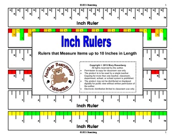 Preview of Inch Rulers: Rulers that Measure Items Up to 10 Inches in Length