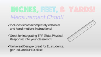 Preview of Inches, Feet, and Yards- Measurement Chant