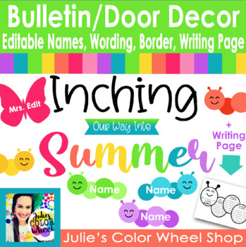 Preview of Inching into Summer, End of Year, Door/Bulletin Board Decor/Decorations, Writing