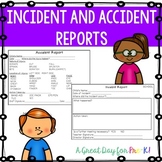 Incident and Accident Reports Pack for Preschool, Prek, and Kindergarten