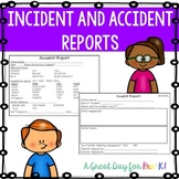 Incident and Accident Reports Pack for Preschool, Prek, an