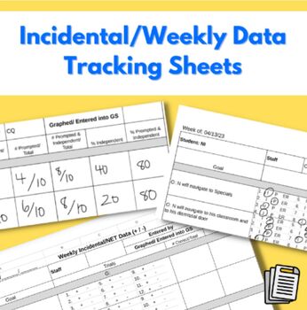Incidental Teaching ABA Google Sheets Data Recording by Behavior on Track