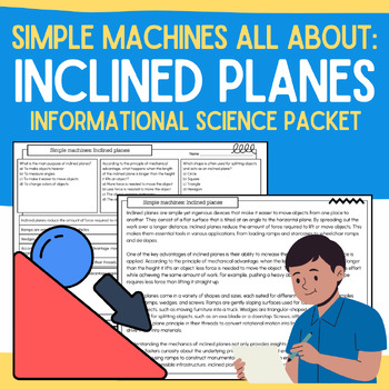Preview of Inclined Planes: Simple Machines: Informational Articles, Worksheets, & Vocab